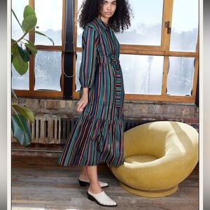 Striped Multicolor Midi Dress